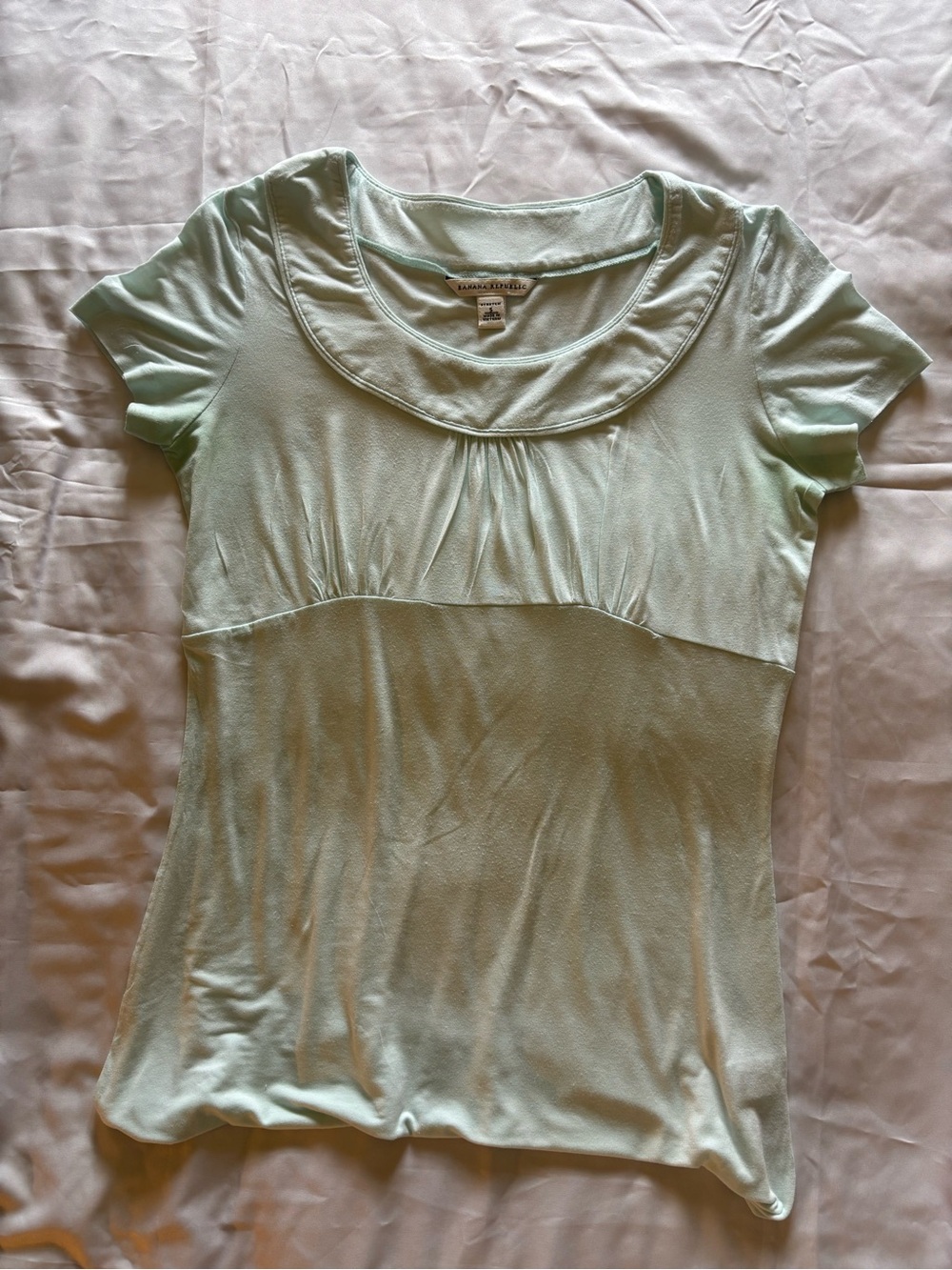 Banana Republic Mint Green Short Sleeve Scoop Neck Top